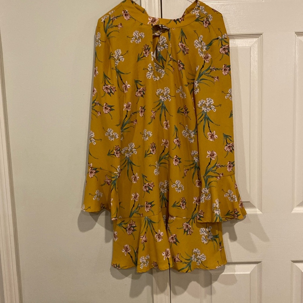 Medium mustard floral dress